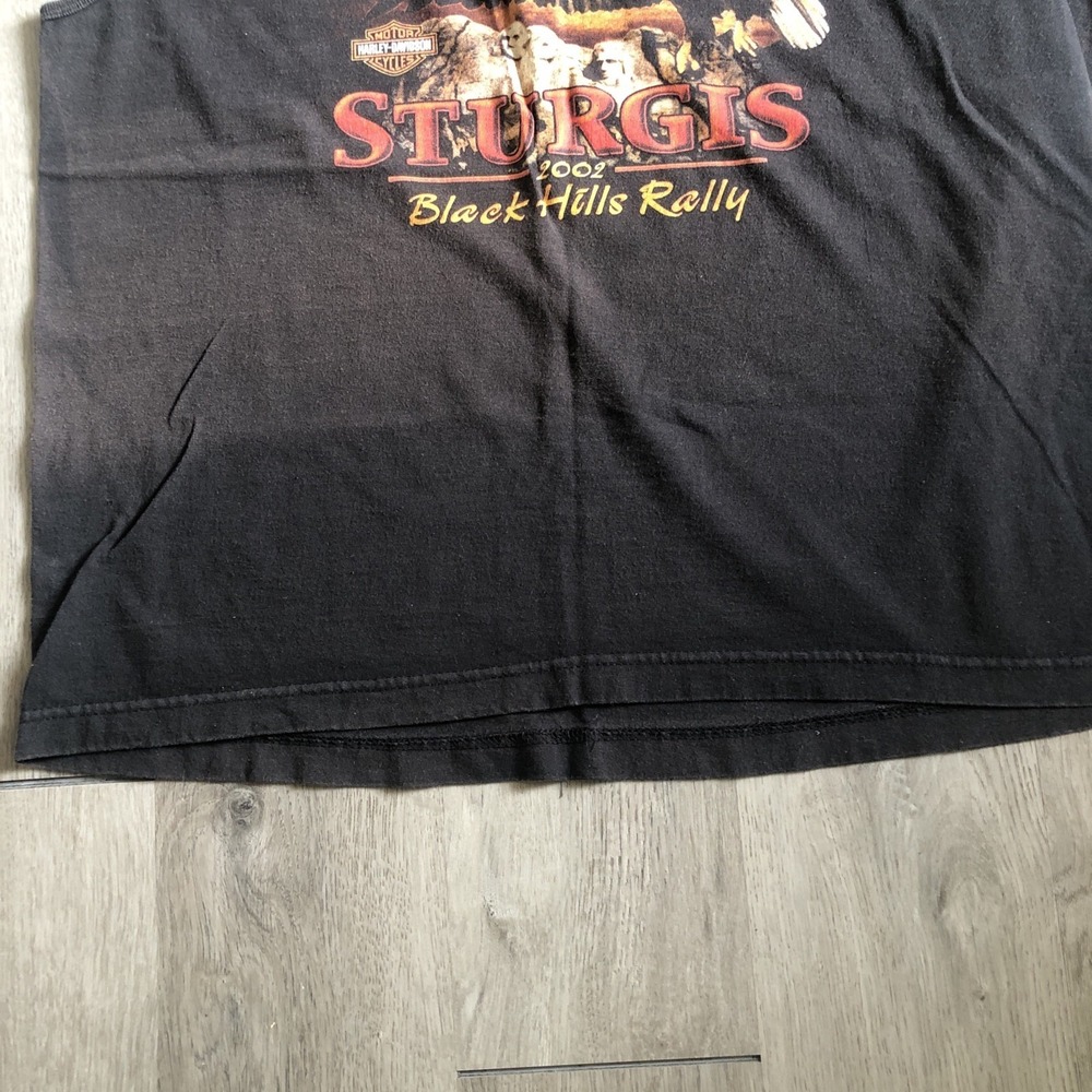 Vintage 2002 Harley Davidson Sturgis Black Hills Rally Muscle Shirt Extra Large - Picture 3 of 6